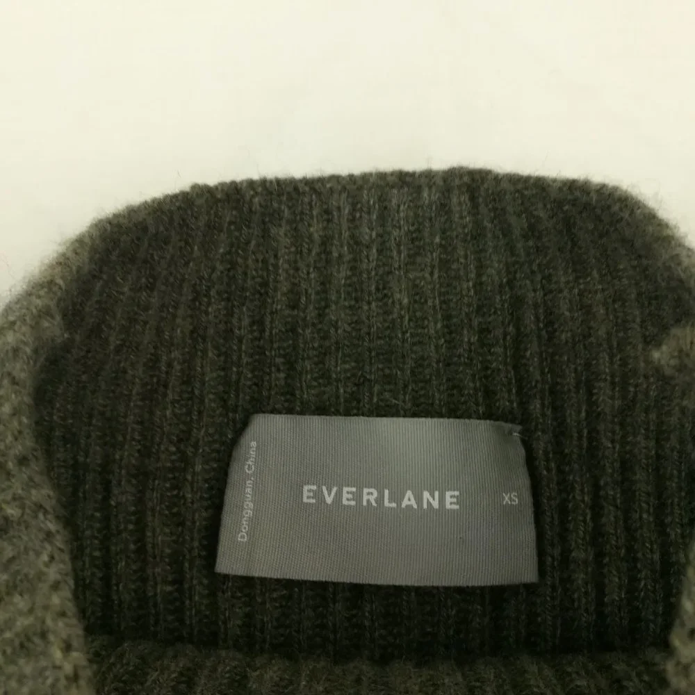 Everlane 100% Cashmere Ribbed Mock Neck Pullover Sweater *Flaw - Picture 3 of 7